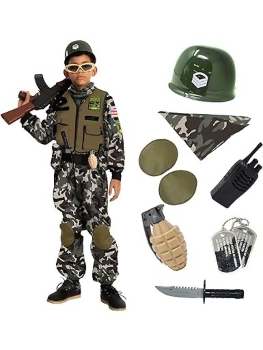 *SPOOKTACULAR CREATIONS CAMO TROOPER COSTUME KIDS 3T